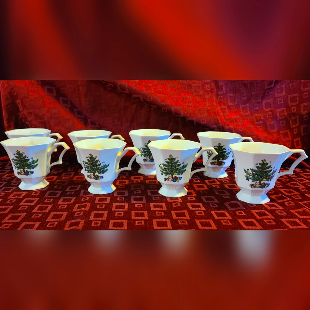 Set of 8: 'Christmastime' Footed Cups by Nikko